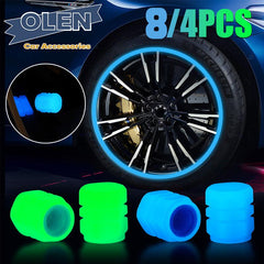 Car and Bike Wheel Tire Rim Glow Radium Light Air Valve Cap Universal for Cars, Trucks, Motorcycles and Bikes