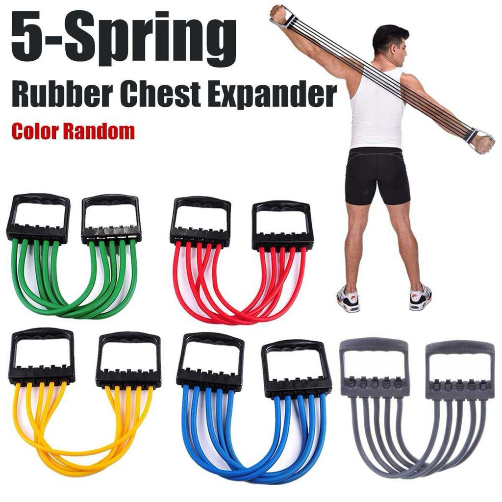 Adjustable Resistance Exercise Bands with 5 Tubes Strength and Hand Grip for Gym & Home Usage