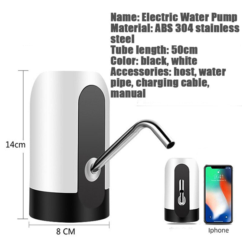 Electric Water Pump Dispenser with USB Auto Charging