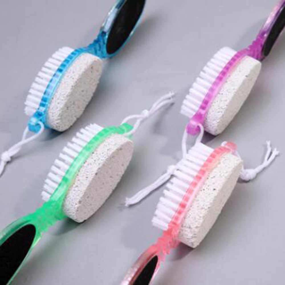 2 Pcs 4 in 1 Foot File with Pedicure Multiuse Manicure Pedicure Brush Cleanse Scrub File Buff