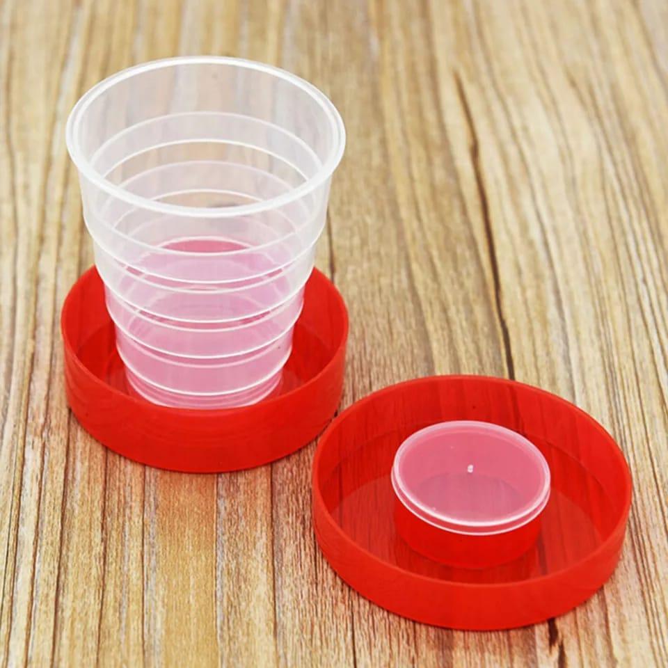 (Pack of 4) Portable Cartoon Printed Plastic Foldable Magic Cup Glass for Outdoor Activity