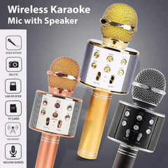 3-in-1 Handheld Portable Bluetooth Karaoke Microphone Recording Mic Speaker Machine With Music Player Recorder for Karaoke Party Wedding Meeting