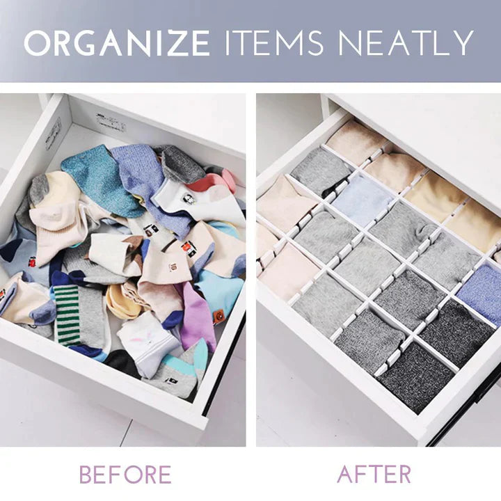 Adjustable Drawer Separator & Plastic DIY Divider Clapboard Organizer