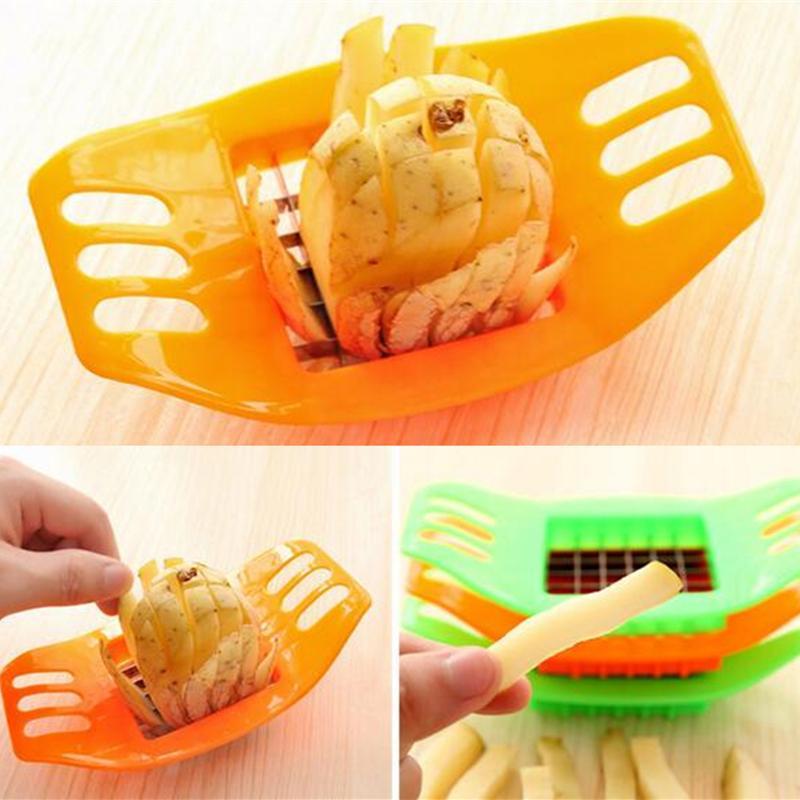 (Pack of 3) Stainless Steel Vegetable Potato Square Slicer French Fry Grid Cutter