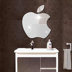 Creative Decoration Apple Shape Mirror Wall Sticker for Bathroom Wash Basin Living Room Bedroom Drawing Room