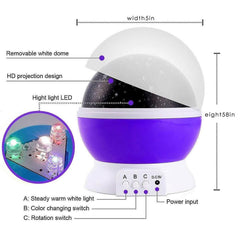 360 Degree Moon Night Light Lamp Projector With Colors And Usb Cable, Lamp For Kids Room Night Bulb