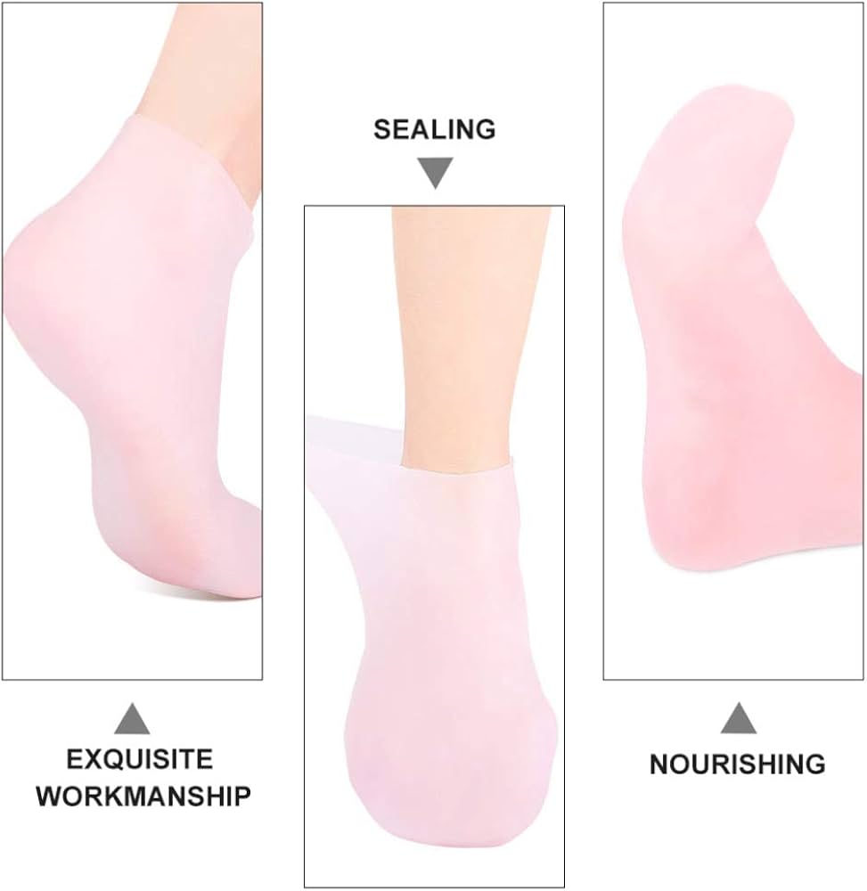 Anti Slip Silicone Moisturizing Socks for Repairing Dry Feet, Cracked Heels and Softening Rough Skin