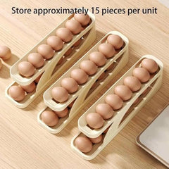 Egg Holder Dispenser With Automatically Rolling and Space Saving Egg Tray For Refrigerator and Kitchen