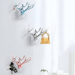 (Pack of 3) Multi-Purpose Wall Mount Deer Head Self Adhesive Wall Key Holder Hook for Home Or Office