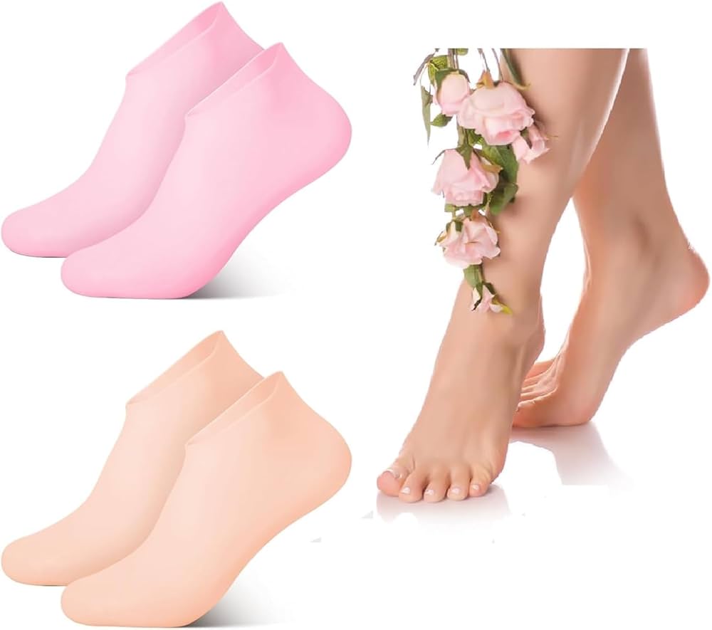 Buy 1 Pair Get 1 Pair Free Offer 4 Pcs Silicone Moisturizing Socks for Foot Care