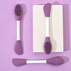 (Pack of 3) Double-headed Silicone Mask Brush Face Cleansing and Applying Mud Mask Beauty Salon Special Brush