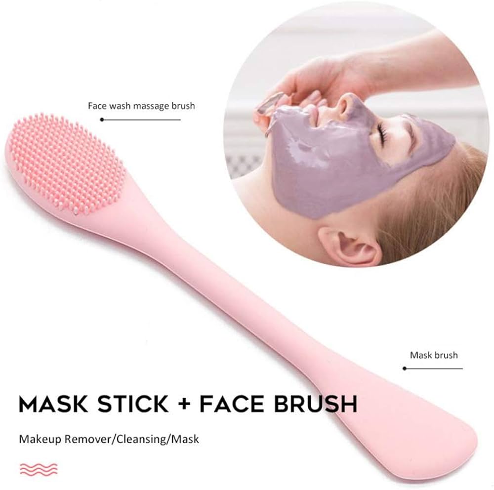 (Pack of 3) Double-headed Silicone Mask Brush Face Cleansing and Applying Mud Mask Beauty Salon Special Brush