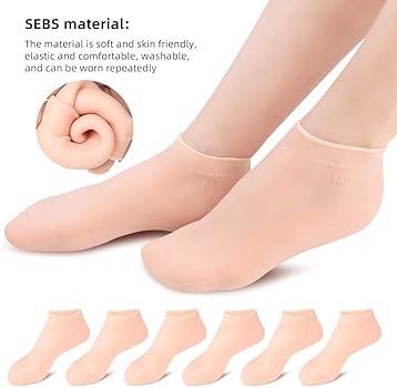 Buy 1 Pair Get 1 Pair Free Offer 4 Pcs Silicone Moisturizing Socks for Foot Care