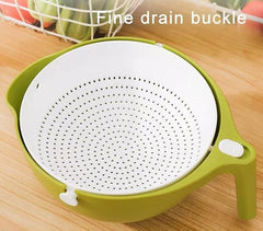 Double Layer Fruit Vegetable Washing Bowl Household Kitchen Sink Rotatable Drainer for Home and Kitchen