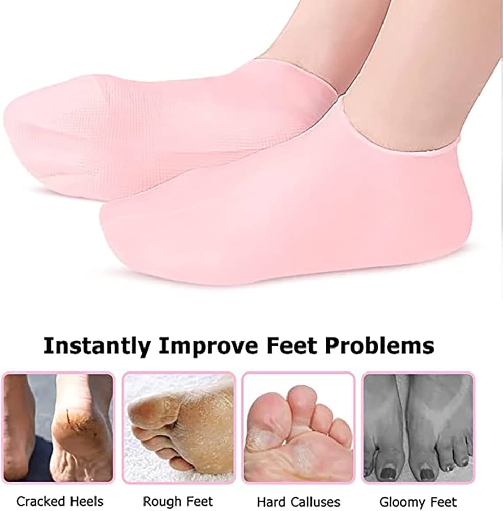 Buy 1 Pair Get 1 Pair Free Offer 4 Pcs Silicone Moisturizing Socks for Foot Care