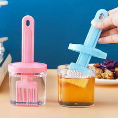 2 Pcs Transparent Cooking Oil Bottle with Silicon Brush for Kitchen Cooking