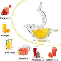 (2 Pcs) Acrylic Manual Lemon Slice Squeezers Portable Transparent Fruit Squeezer Elegance Bird Shape For Orange Lemon Lime Pomegranate