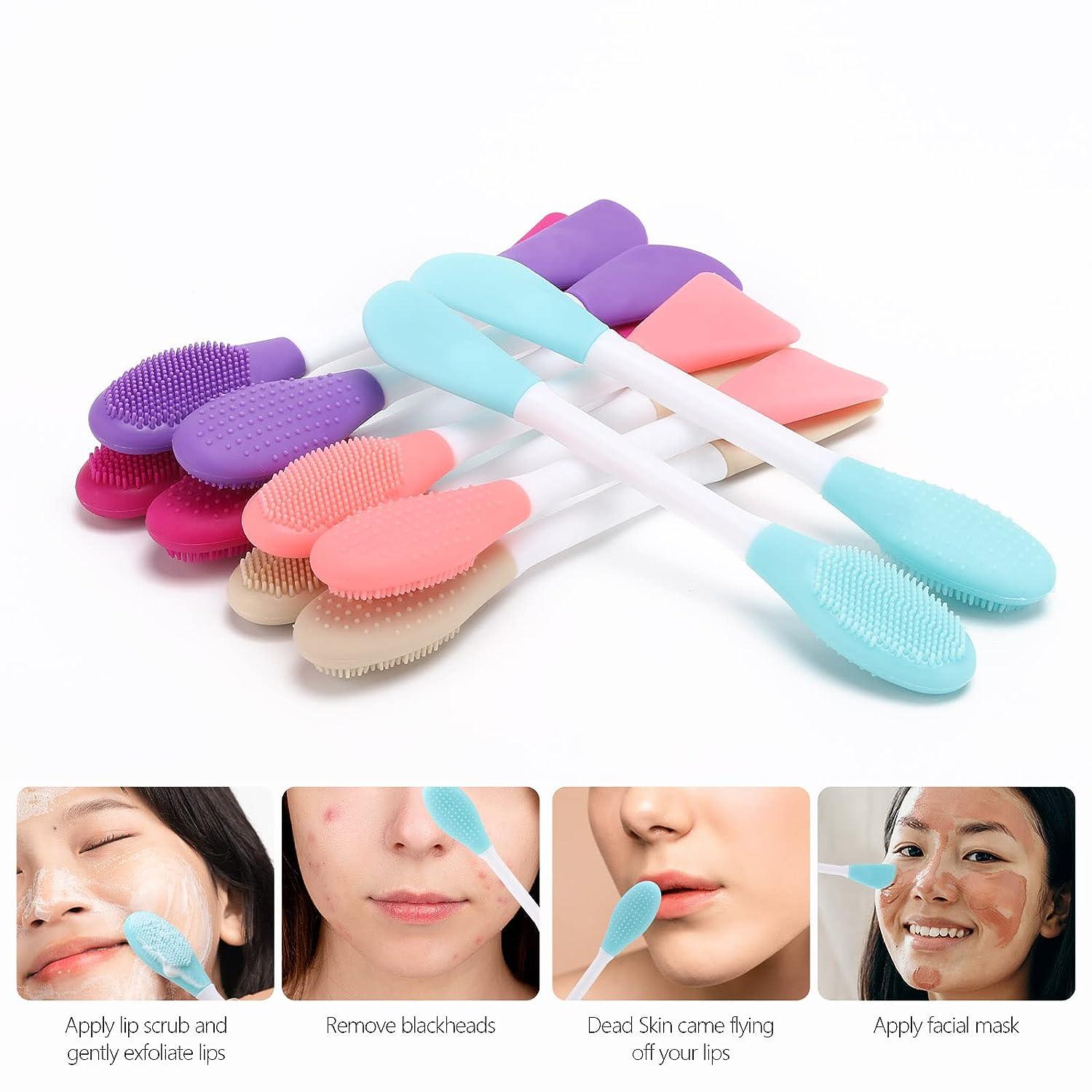 (Pack of 3) Double-headed Silicone Mask Brush Face Cleansing and Applying Mud Mask Beauty Salon Special Brush