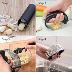 2 Pcs Manual Garlic Chopper Stainless Steel Garlic Press For Kitchen