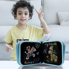 10 Pages Erasable Doodle Slate Painting Kit for Kids Drawing Book with Wet Wipes & Colors for Kids