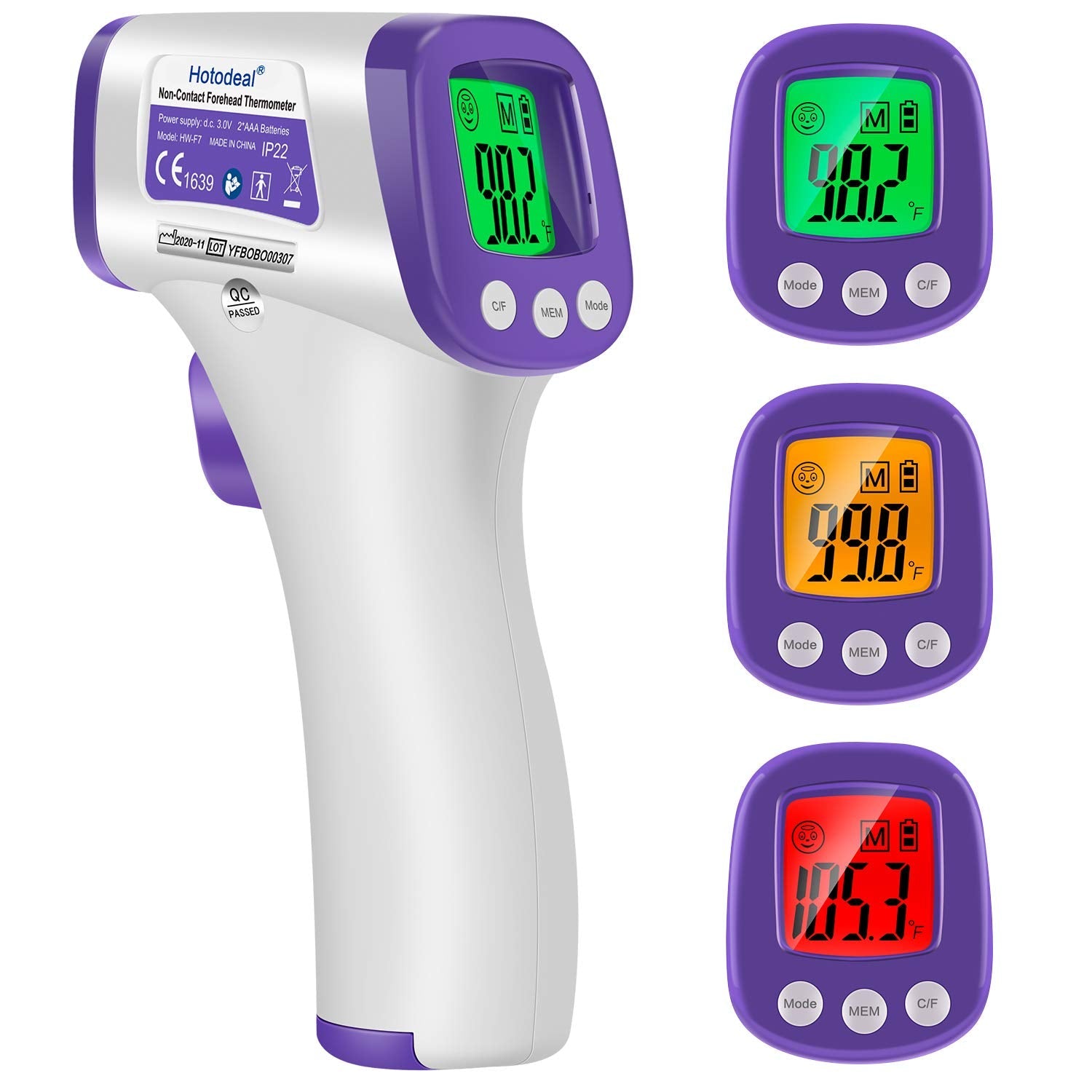 Accurate & Instant Reading Non-Contact Forehead Thermometer with 3 in 1 Digital LCD Display for Take a Human Body Temperature