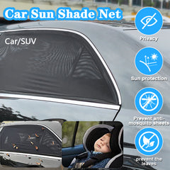 Car Sunshade Curtains Universal Side Window Shades Protection from Heat Insulation and Repellent Mosquito Mesh Net Sunshade Auto Accessories