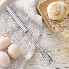 2 Pcs Premium Quality SEMI Automatic Stainless Steel Hand Pressure Rotating Whisk Mixer Egg Beater For Kitchen Accessories