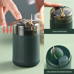 (Pack of 2) Pop-Up Automatic Toothpick Holder Dispenser for Kitchen Restaurant Thickening Toothpicks Container Pocket Novelty and Sturdy Safe