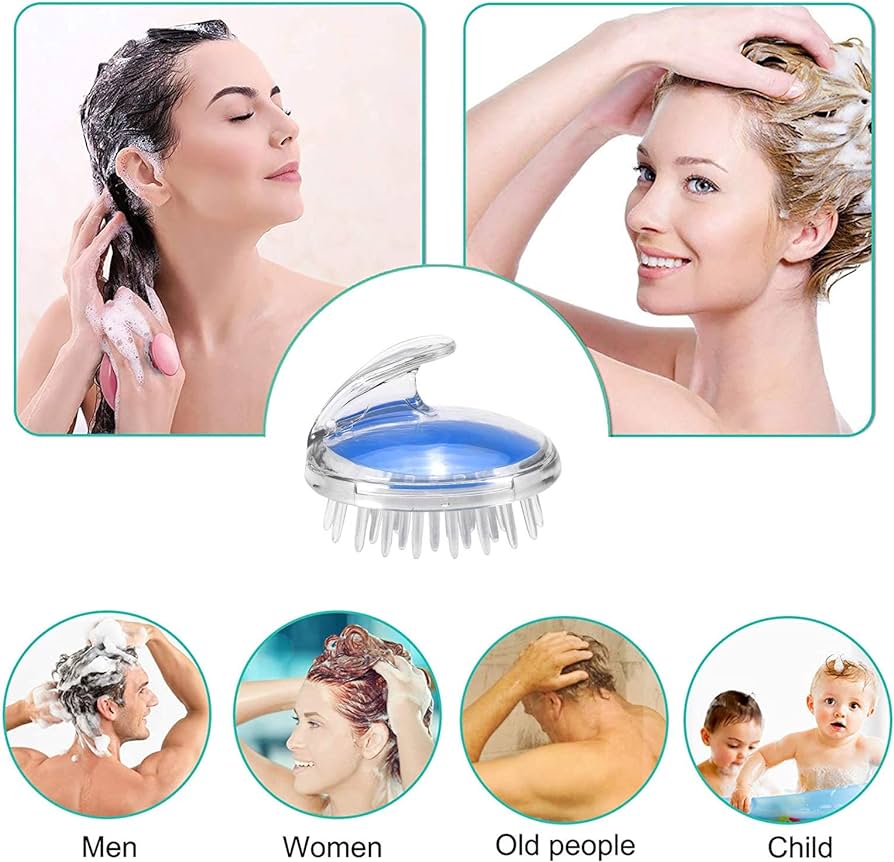 (Pack of 2) Hair Shampoo Brush Soft Silicone Scalp Massager