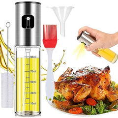 (Pack of 2) Food-grade Glass Oil Spray Transparent Vinegar Bottle for Cooking