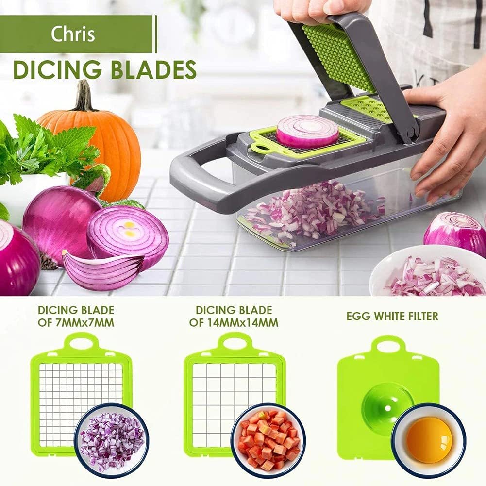 16 in 1 Multifunctional Vegetable Slicer Cutter Shredders Slicer with Basket for Fruit Potato and Vegetable