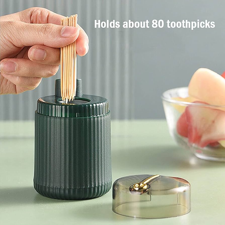 (Pack of 2) Pop-Up Automatic Toothpick Holder Dispenser for Kitchen Restaurant Thickening Toothpicks Container Pocket Novelty and Sturdy Safe