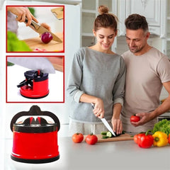 Buy 1 Get 1 Free Kitchen Mini Knife Sharpener with Powerful Suction Cup Base Suitable for Most Blade Types for Kitchen, Camping etc