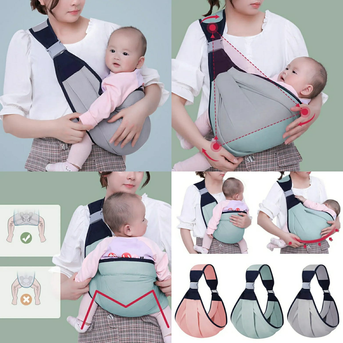 Adjustable Newborn Baby Carrier Sling Wrap Breathable Backpack Shoulder Strap for baby feeding