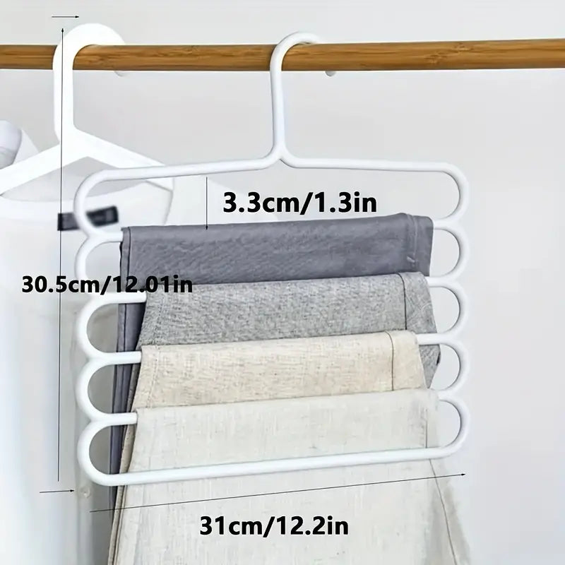 Buy 1 Get 5 Free Offer 5-layer Space-Saving Hangers with Anti-Slip and Adjustable Plastic 6 Pcs