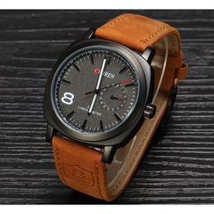 Buy 1 Get 2 Free Deal 2 Imported Leather Strap Wrist Watches & Original Leather Wallets For Men