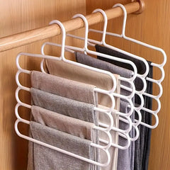 Buy 1 Get 5 Free Offer 5-layer Space-Saving Hangers with Anti-Slip and Adjustable Plastic 6 Pcs