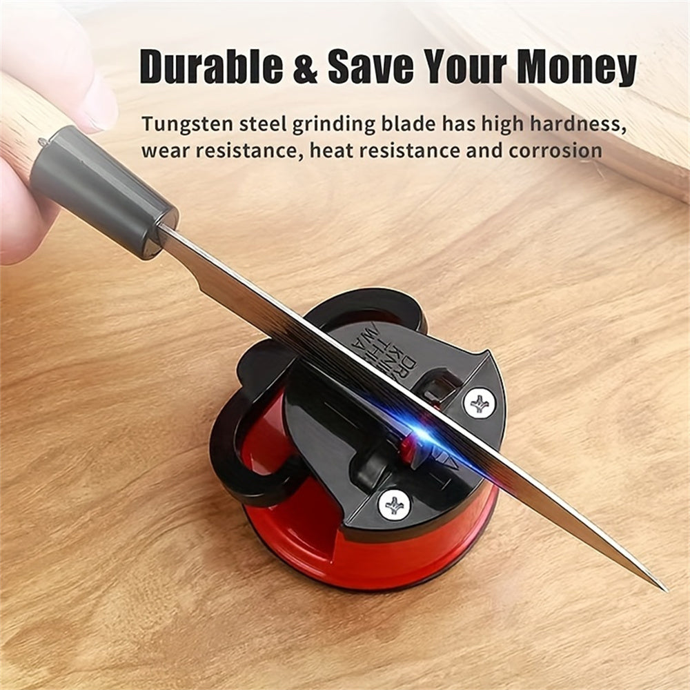 Buy 1 Get 1 Free Kitchen Mini Knife Sharpener with Powerful Suction Cup Base Suitable for Most Blade Types for Kitchen, Camping etc