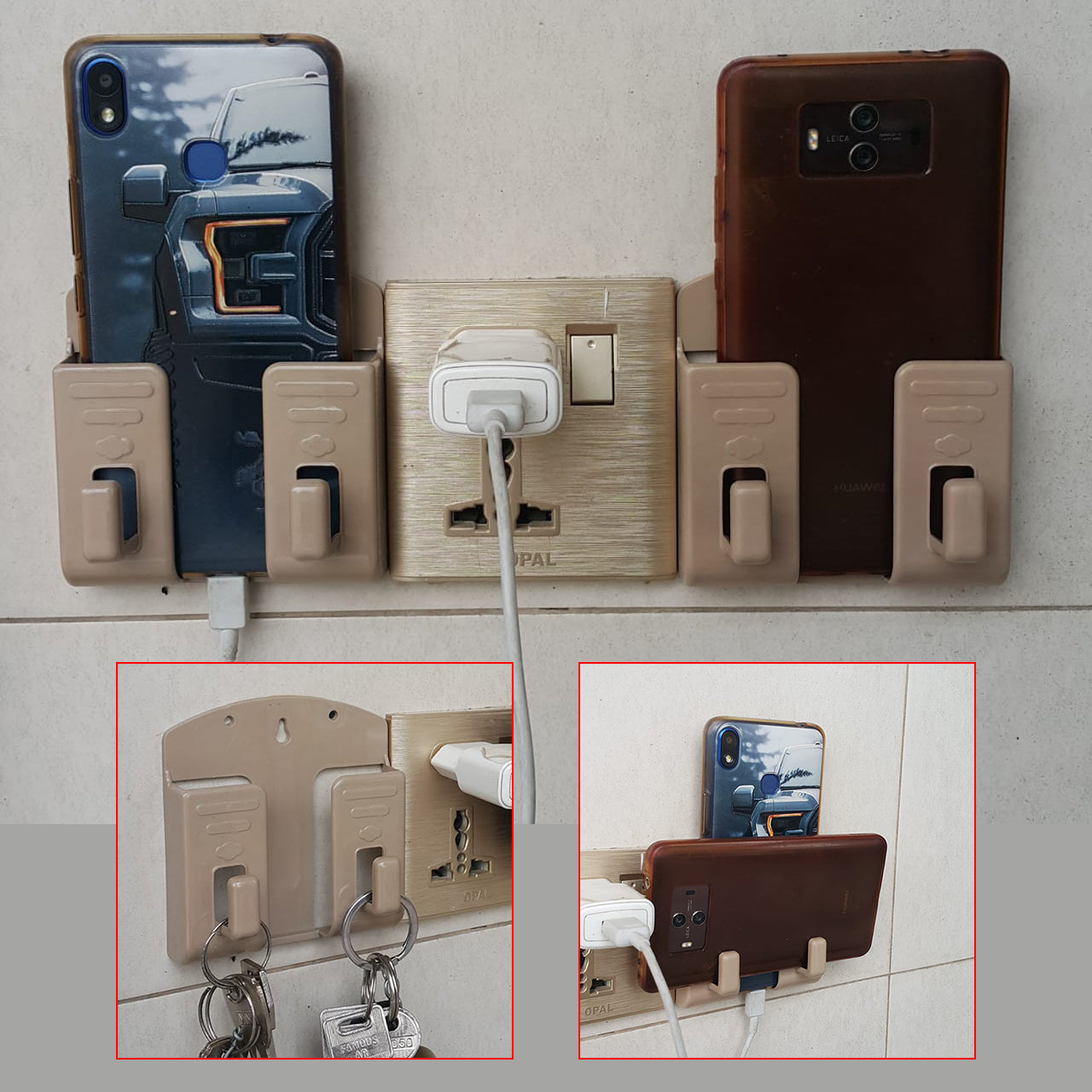 (Pack of 5) Wall Mounted Universal Mobile Phone Holder