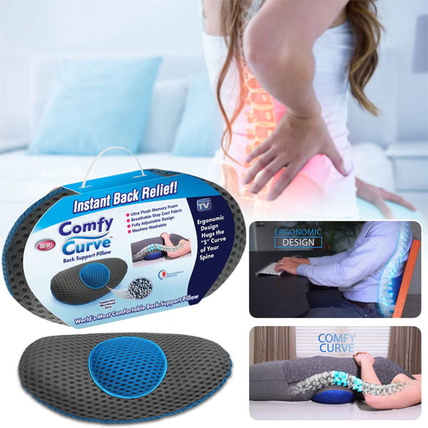 Curve Back Support Pillow Body Memory Foam Pillow For Sleeping Sitting Driving To Relieve Lower Back Pain Pressure