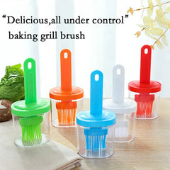 2 Pcs Transparent Cooking Oil Bottle with Silicon Brush for Kitchen Cooking