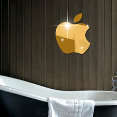 Creative Decoration Apple Shape Mirror Wall Sticker for Bathroom Wash Basin Living Room Bedroom Drawing Room