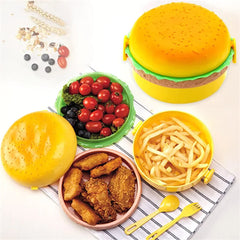 Burger Shape Leak Proof Plastic Lunch Box for Kids