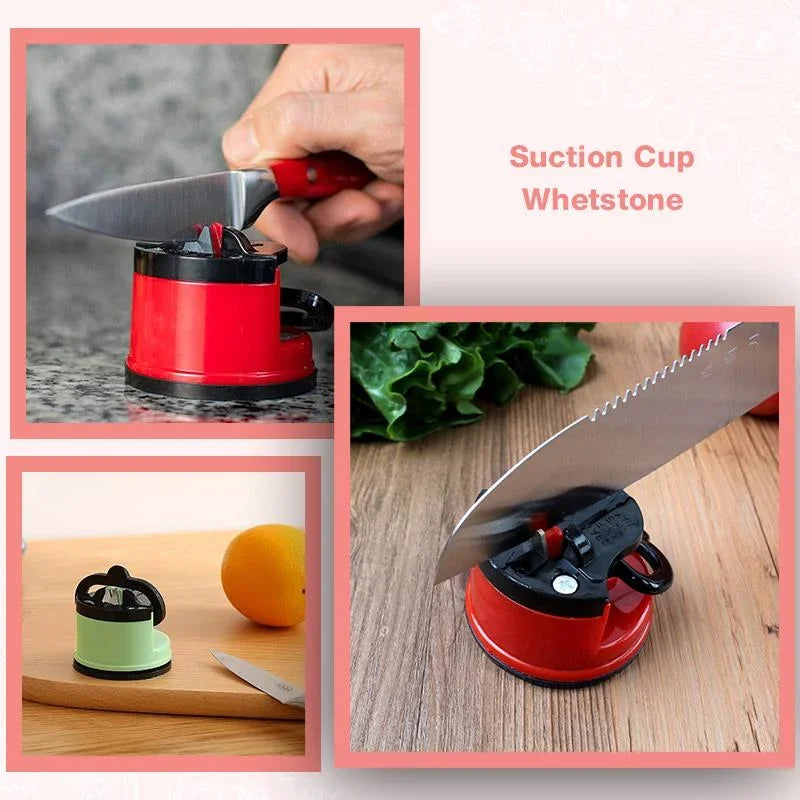 Buy 1 Get 1 Free Kitchen Mini Knife Sharpener with Powerful Suction Cup Base Suitable for Most Blade Types for Kitchen, Camping etc