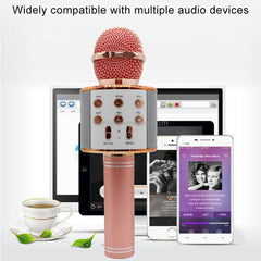 3-in-1 Handheld Portable Bluetooth Karaoke Microphone Recording Mic Speaker Machine With Music Player Recorder for Karaoke Party Wedding Meeting