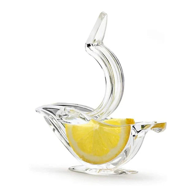 (2 Pcs) Acrylic Manual Lemon Slice Squeezers Portable Transparent Fruit Squeezer Elegance Bird Shape For Orange Lemon Lime Pomegranate