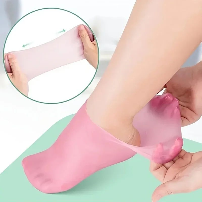 Anti Slip Silicone Moisturizing Socks for Repairing Dry Feet, Cracked Heels and Softening Rough Skin