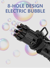 Automatic Gatling Bubble Gun Toys Electric Bubble Machine With Eight Hole Huge Amount Rotary Tube Bubble Machine For Kids Fun