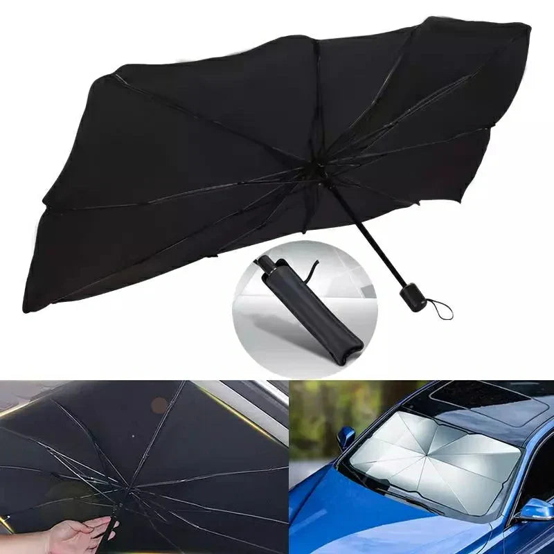 Black ABS Plastic Foldable Universal Car Windshield Sunshade Umbrella for Car Windshield