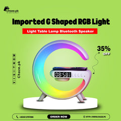 Imported G Shaped RGB Light Table Lamp Bluetooth Speaker With Wireless Charger